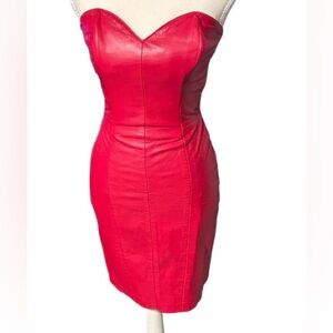 Michael Hoban | Dresses | Michael Hoban North Beach 9s Red Leather Dress  Size 90 Vintage | Poshmark